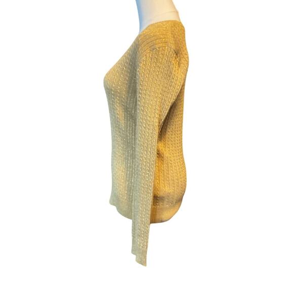 Lauren Ralph Lauren Metallic Gold Cable Knit Size M - Picture 2 of 8